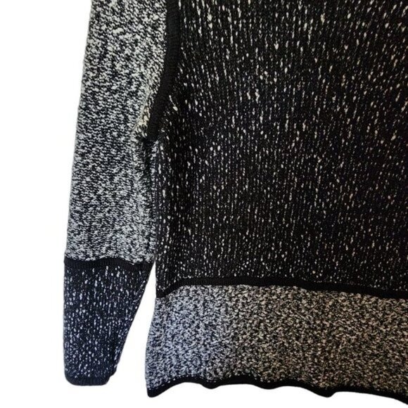 Calvin Klein Black & White Knit Sweater Tweed Color Block‎ size S Small - Picture 7 of 11